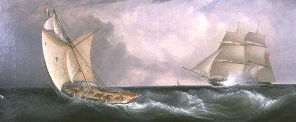 A French Cutter Passing a British Frigate