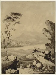 Italianate Landscape with Lake, and with Town and Mountains in the Background