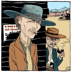 Clint Eastwood and Lee Van Cleef - caricature