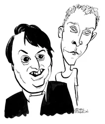 Robert Webb and David Mitchell - caricature by John Minnion