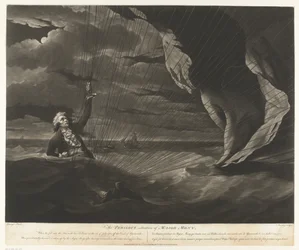 John Money with His Balloon Crashed into the Sea The Perilous Situation of Major Mony, July 23, 1785