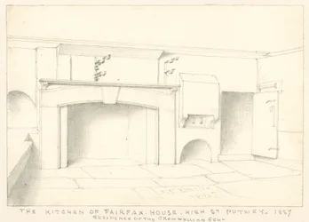 The Kitchen at Fairfax House, High Street, Putney; Residence of the Cromwellian Gent