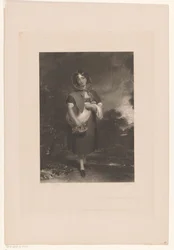 Young Woman with Cap and a Basket in a Landscape (Little Red Riding Hood)