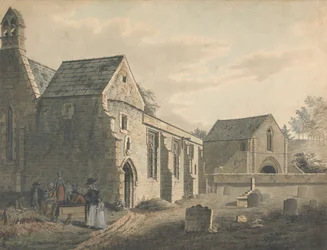 Church, Churchyard and Figures (The Graveyard)