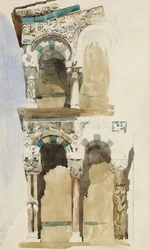 Part of the Facade of the Destroyed Church of San Michele in Foro, Lucca, 1846
