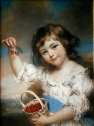 The Cherry Child. Painting by John Russell (1745-1806). Oil, 0.61 x 0.42 m. Paris, Musée du Louvre