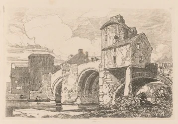 Liber Studiorum: Plate 26, Monnow Bridge, Monmouthshire