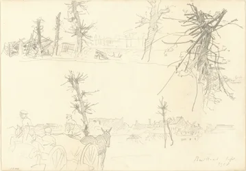 Soldiers in a Devastated Landscape [recto]
