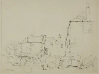 Houses and Stone Wall, Newlyn