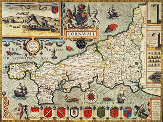 Map of Cornwall from the 