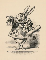 A Rabbit as Court Official Blowing a Trumpet for an Announcement