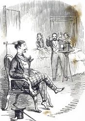 A head clamp being used to keep the photographer