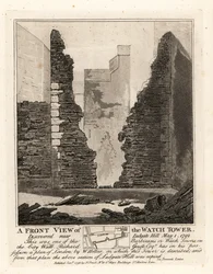 Front view of the Watch Tower or Barbican in the City Wall discovered near Ludgate Hill, May 1 1792
