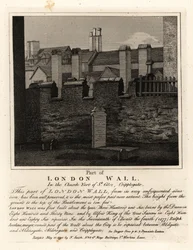 Part of the Ancient London Wall in the Churchyard of St Giles, Cripplegate, London