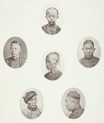 Cantonese Boy; Cantonese Merchant; Mongolian Male Head; A Venerable Head; A Labourer; Mongolian Male Head