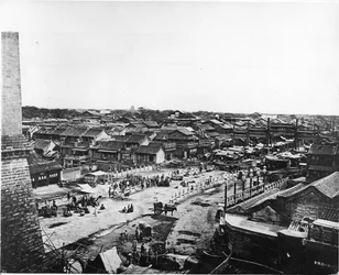 View of the Central Street in the Chinese Quarter of Peking, c.1870