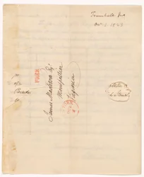 Letter of John Trumbull (1756-1843) to President Madison Dated 1st Oct. 1823