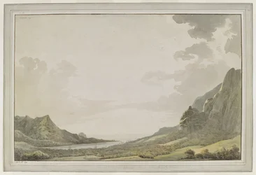 A View from Aimeo Harbour Looking Out Towards the Sea; the Masts of the 