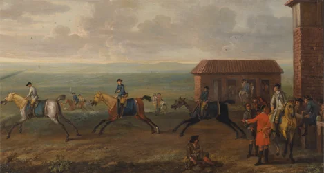 Lord Portmore Watching Racehorses at Exercise on Newmarket Heath