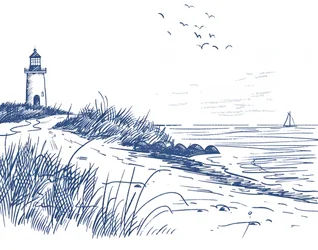 Coastal Lighthouse Sketch