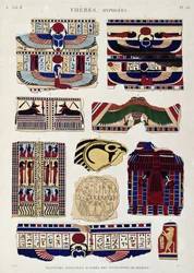 Illustrations of Painted Designs from the Wrappings of the Mummies, Hypogees, Thebes (Plate 58 from Vol II of 