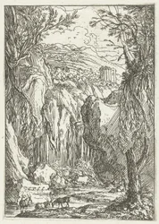 Rocky Landscape with Ancient Temple