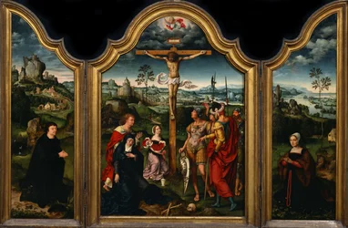 Triptych: The Crucifixion with Donor and His Wife