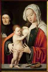 The Virgin, the Child and a Donor. Painting by Joos Van Cleve