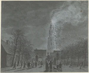 Fire in the Church Tower in Amersfoort