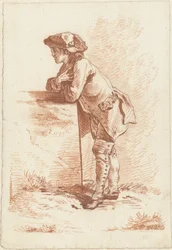 Young Man Leaning on a Stone