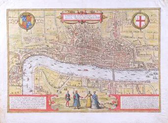Map of London, from Civitates Orbis Terrarum, by Georg Braun and Frans Hogenburg, c.1572