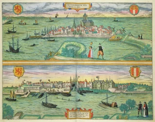Map of Rotterdam and Gouda, from 