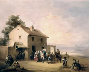 Country Inn. Painting by Jose Elbo (1804-1844)