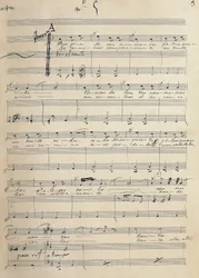 Original manuscript of romance for tenor of the zarzuela, 