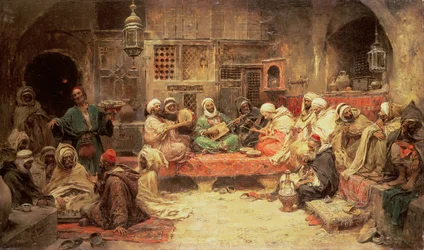 Arabs Making Music in an Interior