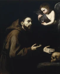 Francis of Assisi and the angel with the water bottle, 1636-1637