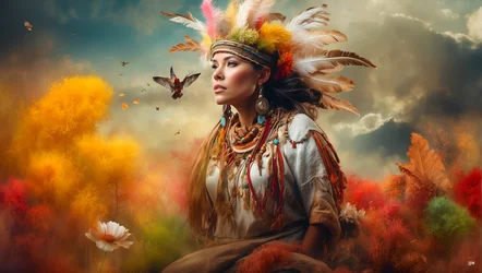 Dreamcore Dreamlike Scene Native American 04