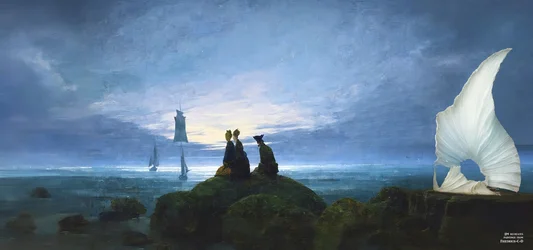 JJM Recreates Friedrich-C-D: Moonrise over the Sea (Silent Observer)