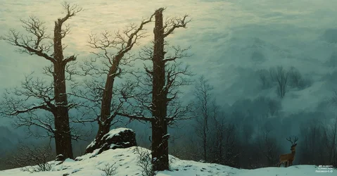 JJM Recreates Friedrich-C-D: Stone Pile in the Snow (Panorama)