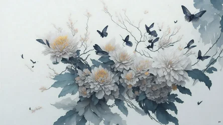 Chrysanthemum Flower in White