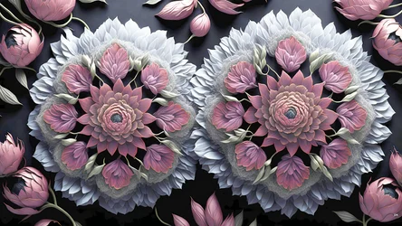 Mandala: Peonies-Flower Elements 01
