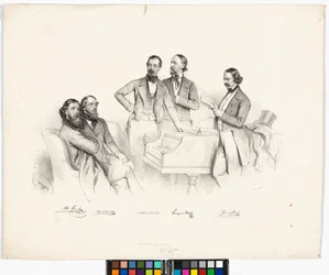 Group portrait: Anton Storch, Carl Binder, Anton Emil Titl, Franz von Suppé, Heinrich Proch