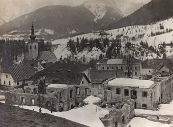 Rubble in Tarvisio (b/w photo)