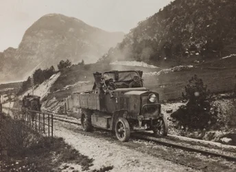 Military Vehicles Along the Road