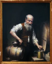 Winemaker in His Cellar