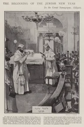 Celebrating the Beginning of the Jewish New Year in the Great Synagogue, Aldgate, London