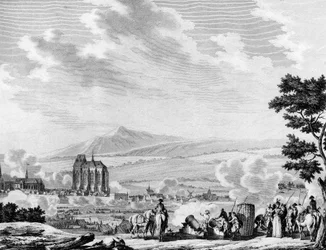 French revolution and arrival of the counter-revolutionary forces of the Austrian army: Bombardment of the city of Lille
