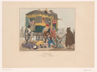 Omnibus with Passengers Being Robbed