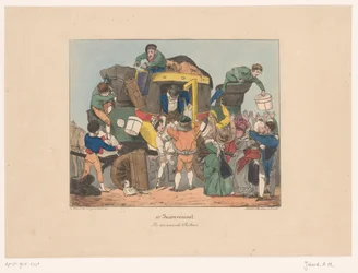 Passengers Disembarking from an Omnibus after Return Journey