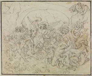 The Punishment of Thieves in the Valley of Snakes and Dragons (Dante